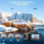 Delmodes 2.7K Vlogging Camera with LED Light