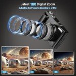4K 48MP Compact Vlog Camera with Dual Batteries