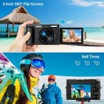 4K 48MP Compact Vlog Camera with Dual Batteries