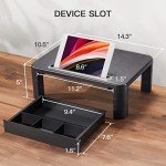 LORYERGO Adjustable Monitor Stand with Drawer & Holder