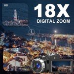 Delmodes 8K Camcorder with 18X Zoom and WIFI