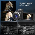 Delmodes 8K Camcorder with 18X Zoom and WIFI