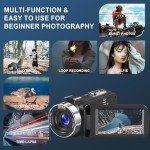 Delmodes 8K Camcorder with 18X Zoom and WIFI