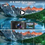 4K 48MP Autofocus Vlogging Camera with Flip Screen