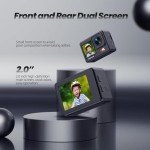 CAMWORLD 4K Action Camera with Dual Screens & Accessories
