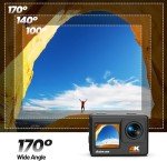 CAMWORLD 4K Action Camera with Dual Screens & Accessories
