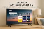 VELTECH 32-Inch Smart Roku LED TV