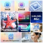 FLYCOAY 10.4" Android 14 Tablet with Keyboard