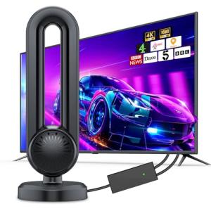 Indoor TV Aerial with 560+ Miles Signal Booster