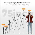 K&F Concept 75'' Lightweight Tripod for DSLR