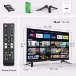 TeeView 25 inch Full HD/FHD 1080P Smart TV Tizen OS TV with Netflix Disney+ Gaming Hub Dolby Audio, Made in the UK