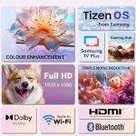 TeeView 25 inch Full HD/FHD 1080P Smart TV Tizen OS TV with Netflix Disney+ Gaming Hub Dolby Audio, Made in the UK
