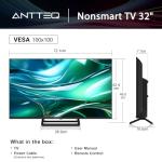 Antteq 32 Inch 720P LED TV with Dolby Audio