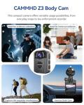 CAMMHD Z3 1440P Waterproof Body Camera with Audio