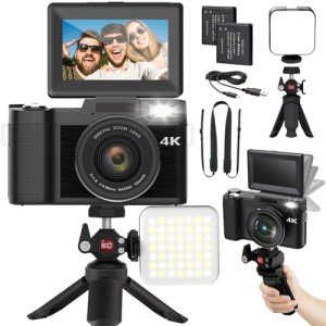 4K 48MP Autofocus Vlogging Camera with Flip Screen