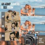 NBD 4K 56MP Compact Vlogging Camera with Flip Screen