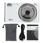 4K HD 44MP Shockproof Camera with 16X Zoom