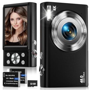 4K Autofocus Compact Camera with 32GB SD Card