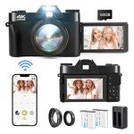SOPPY 4K WiFi Camera with 48MP and Flip Screen