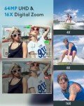 UHD 4K 64MP Compact Vlogging Camera Bundle