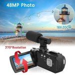 Vmotal 2.7K Digital Camcorder with Mic & SD Card