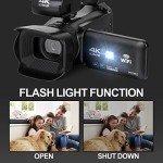 4K Auto Focus Camcorder with 18X Zoom & WiFi