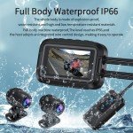 Dual 1080P Motorcycle Waterproof Dash Cam with WiFi