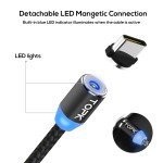 TOPK 3-in-1 Magnetic Charging Cable - Nylon Braided