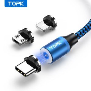 3-in-1 Magnetic Phone Charger Cable with LED Light