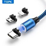 3-in-1 Magnetic Phone Charger Cable with LED Light