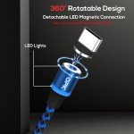 3-in-1 Magnetic Phone Charger Cable with LED Light
