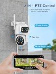 2K Dual Lens Outdoor Security Camera with Night Vision