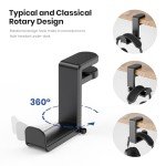 Adjustable Rotating Headphone Stand with Cable Organizer