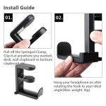 Adjustable Rotating Headphone Stand with Cable Organizer