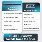 MAJORITY Bluetooth Sound Bar with Built-in Subwoofer