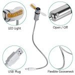 Mini USB LED Clock Fan with Flexible Neck
