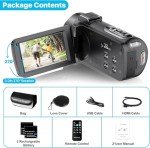 FHD 1080P Video Camera with Night Vision & 16X Zoom