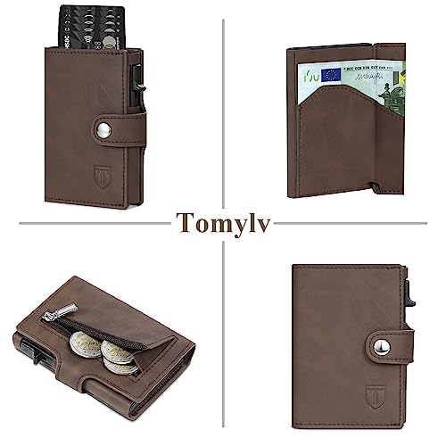 Tomylv RFID Blocking Leather Wallet with Pop Up Card Holder