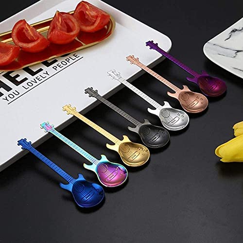 Colorful Guitar Coffee Teaspoons Set - 7pcs