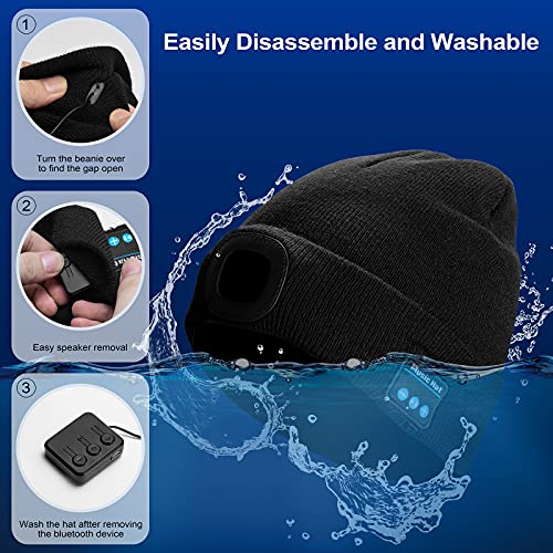 Bluetooth Hat Beanie with Headphones, Knitted Music Cap