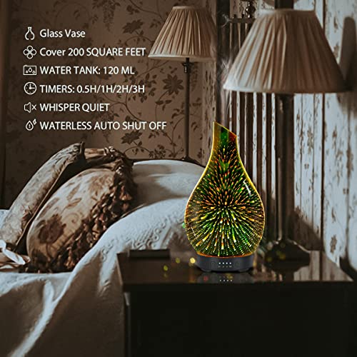 Ultrasonic Aroma Diffuser with Handmade Glass - 7 Colors