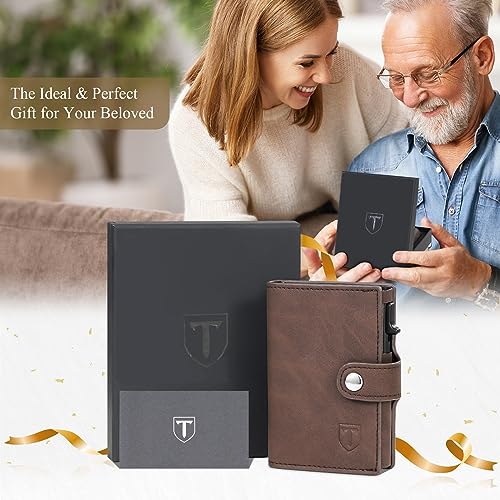 Tomylv RFID Blocking Leather Wallet with Pop Up Card Holder