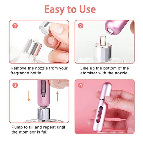 Pink Portable 5ML Perfume Atomiser for Travel