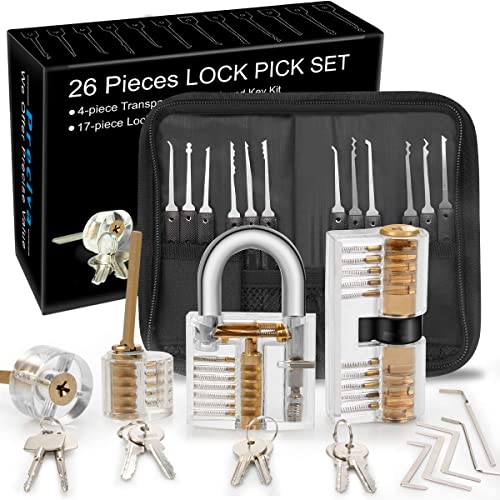 Improved Lock Pick Set with 4 Training Padlocks