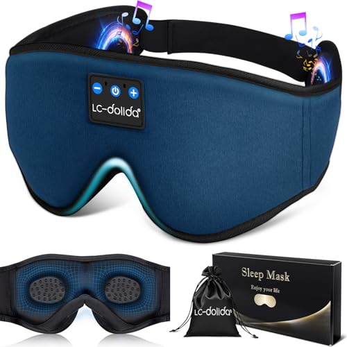 LC-dolida 3D Sleep Mask with Headphones, Indigo Blue