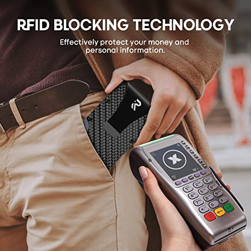 RealPlus Carbon Fiber RFID Blocking Wallet Men's Clip