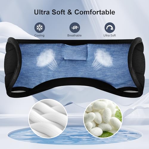 Bluetooth Sleep Headphones Eye Mask for Side Sleepers/Nap/Travel