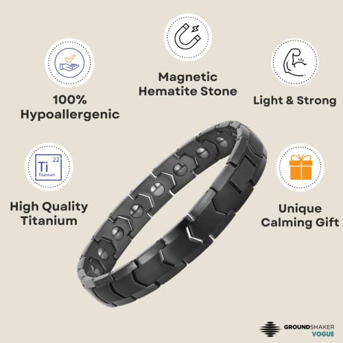 Titanium Magnetic Therapy Hematite Bracelet for Men