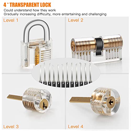 Improved Lock Pick Set with 4 Training Padlocks