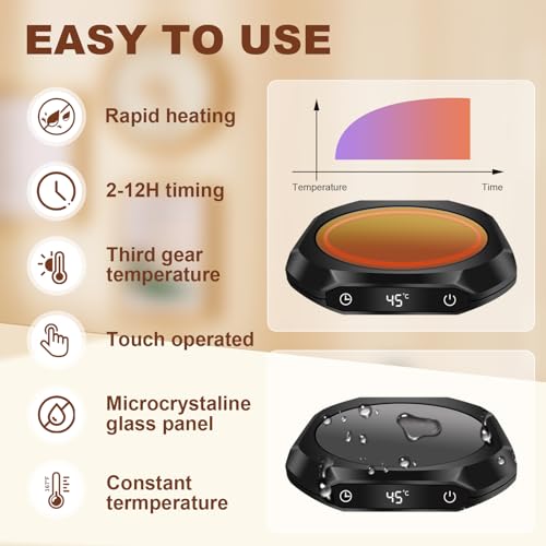 MQUPIN Mug Warmer with 3 Temperature Settings, Auto-off